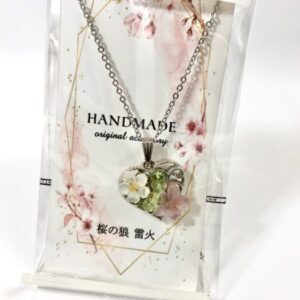 rai 73 シェル × ペリドット 銀ラピスラズリ桜ネックレス