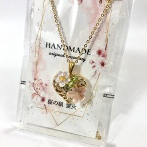 rai 72 シェル × ペリドット アメジスト桜ネックレス