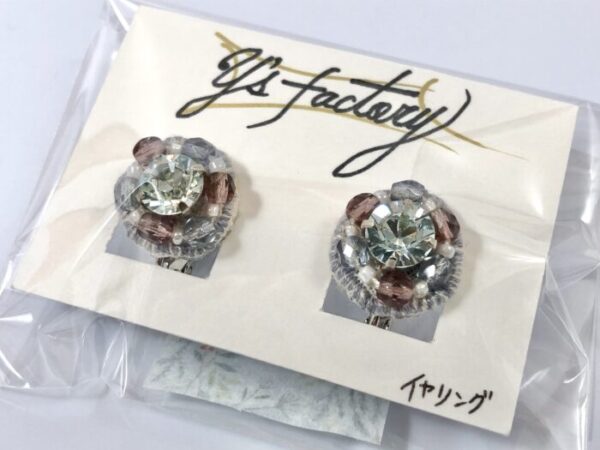ysf 5-1 刺繍スワロフスキー×ビーズイヤリング