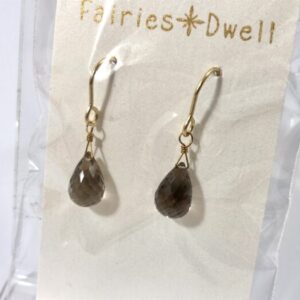 fai 55 宝石質スモーキークォーツ ドロップカット/ピアス