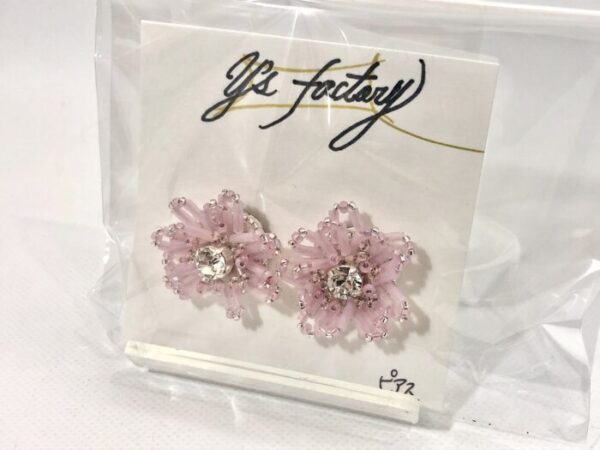 ysf 31-2 刺繍お花フロストビーズ ピアス
