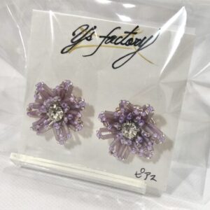 ysf 31-4 刺繍お花フロストビーズ ピアス