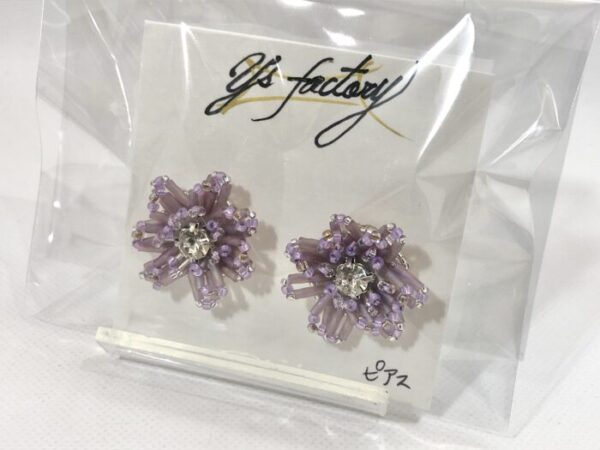 ysf 31-4 刺繍お花フロストビーズ ピアス
