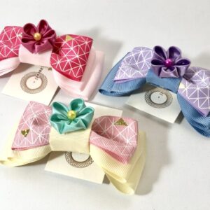 hns 20 つまみ細工とリボンのバレッタ