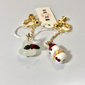 tmk 14 イヤリング 雪ダルマとベル