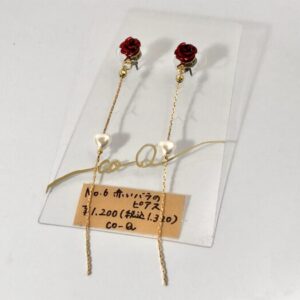 coq 6 赤いバラのピアス