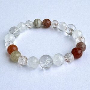 puy 537 エッチドキャピテインクォーツと千層ガーデンクォーツのブレスレット