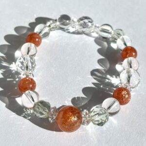 puy 542 大粒サンストーンとグリーンアメジストのブレスレット