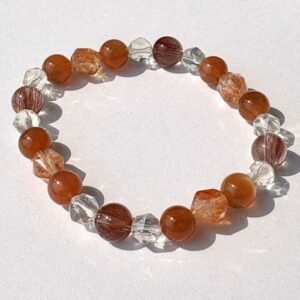 puy 545 レッドルチルとライモナイトインクォーツのブレスレット