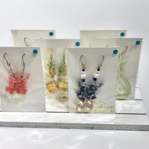 yku 5 折り紙うさぎのピアス空色シール