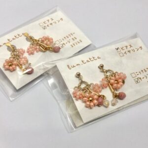 lun 9 桃花シャラシャラ(ピアス・イヤリング)