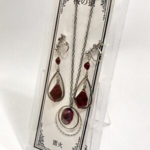 rai 88 ネックレス&イヤリングセット赤