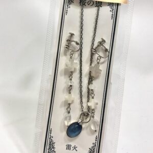 rai 96 シェル&レインボームーンストーン ネックレス&イヤリングセット