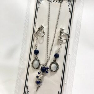 rai 95 ラピスラズリ&レインボームーンストーン ネックレス&イヤリングセット