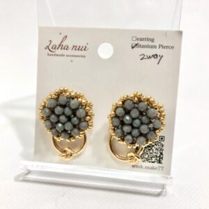 lah 14 グレーのリングピアス