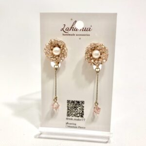 lah 11 ピンクのお花イヤリング