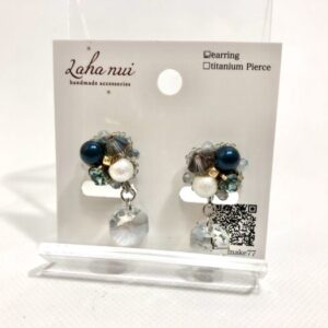 lah 9 ブルー系ビジューイヤリング