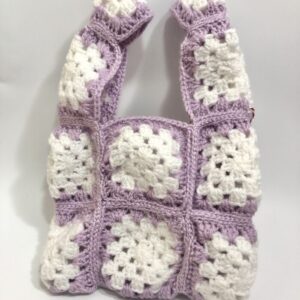caf 15 あみあみバッグ ホワイト×パープル