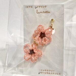 lun 28 桃花イヤリング