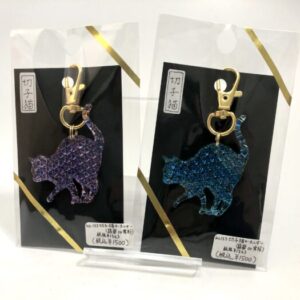 ssk 133 切子猫キーホルダー (翡翠or宵桜)