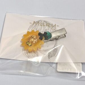 mil 19 ひまわりのリボンヘアクリップ